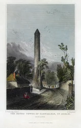 La Tour Ronde de Clondalkin, gravée par Robert Brandard, 1844